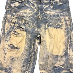 AHP Mens Urban Streetwear-Inspired Jean Shorts 50X15 Distressed